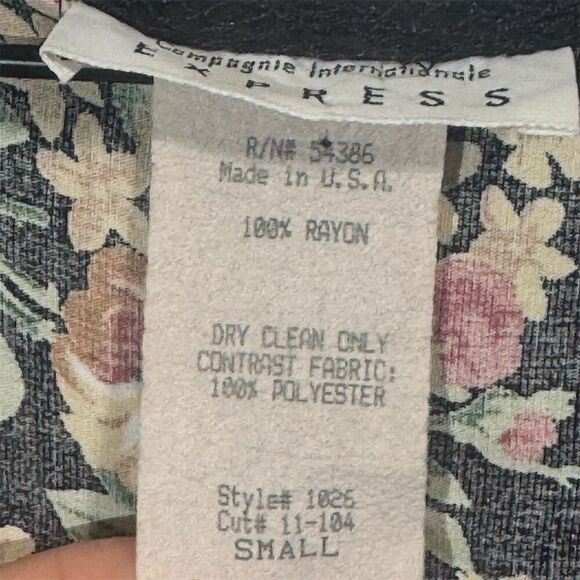 VTG Express 90s Patchwork Blouse Sheer Floral Polka Dot Grunge Indie Sleaze S - Picture 10 of 10